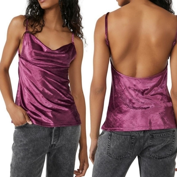 Free People Tops - Free People Intimately All Night Velvet Tunic in Fig Jam•M